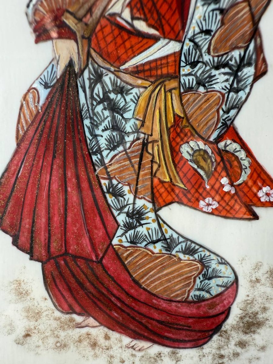 Hand-painted Miniature On Ivory, Asian, Japanese-photo-2