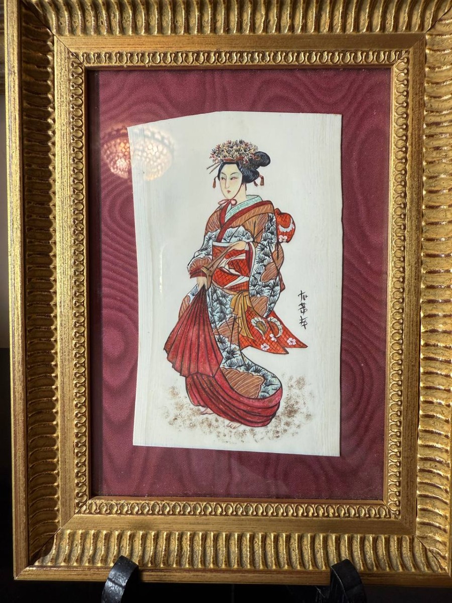 Hand-painted Miniature On Ivory, Asian, Japanese