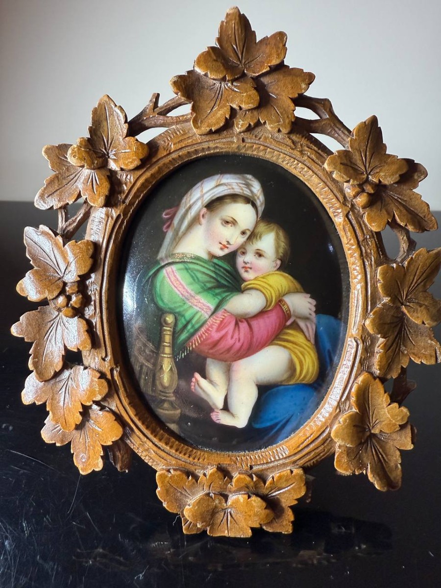 MINIATURE, PEINTURE SUR PORCELAINE NAPOLÉON III