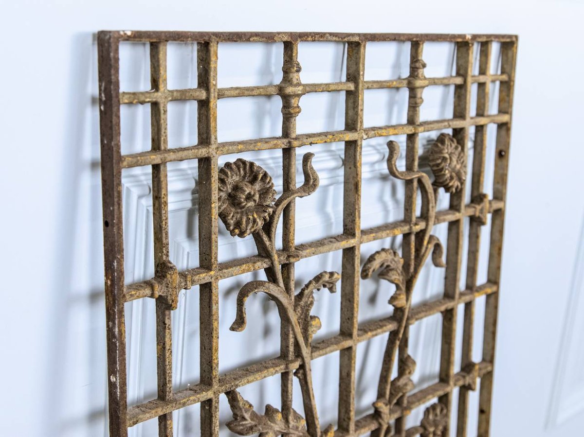 GRILLE FONTE  ART NOUVEAU POUR PORTE OU DÉCORATION-photo-2