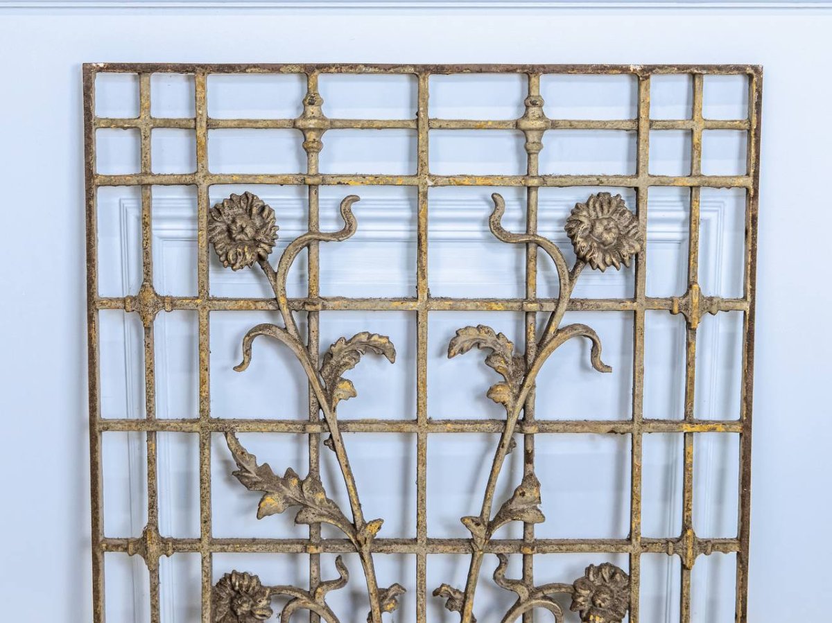 GRILLE FONTE  ART NOUVEAU POUR PORTE OU DÉCORATION-photo-3