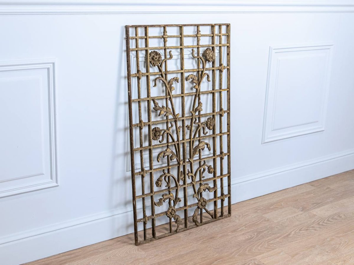 GRILLE FONTE  ART NOUVEAU POUR PORTE OU DÉCORATION-photo-2