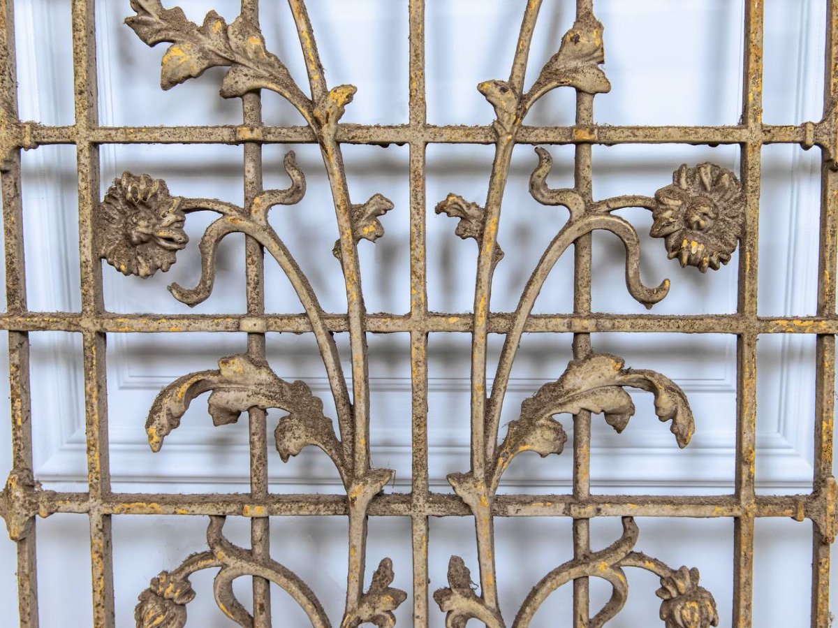 GRILLE FONTE  ART NOUVEAU POUR PORTE OU DÉCORATION-photo-4