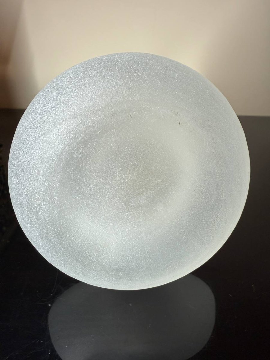 Vase en verre dépoli orné d'argent massif et d'un d'ambre-photo-7