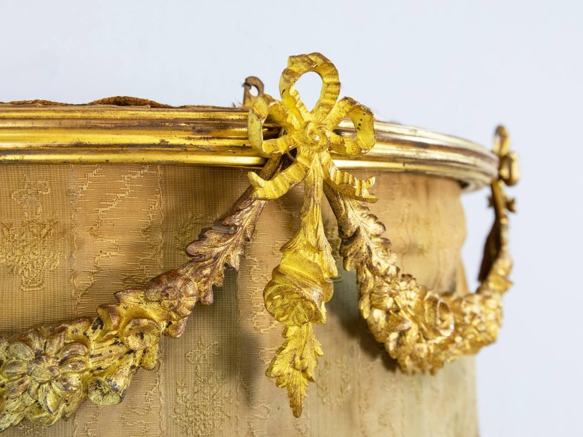Polish-style Canopy Bed, Garlands Of Flowers, Louis XVI Style Bronze, Baldhaquin Or Canton-photo-2