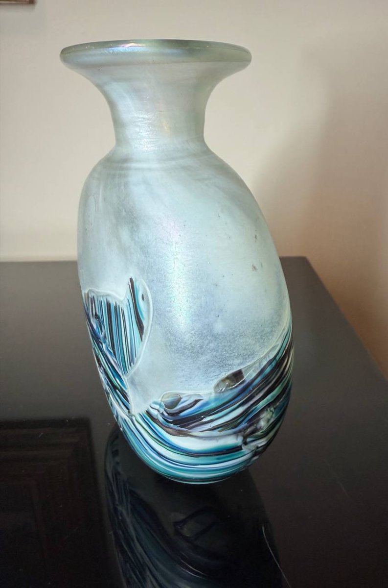 Vase « Lollipop » en verre soufflé de l’île de Wight, d’après Michael Harris.-photo-2