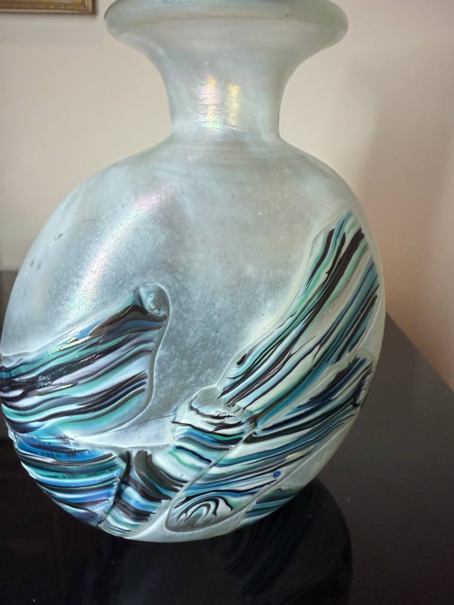 Vase « Lollipop » en verre soufflé de l’île de Wight, d’après Michael Harris.-photo-4