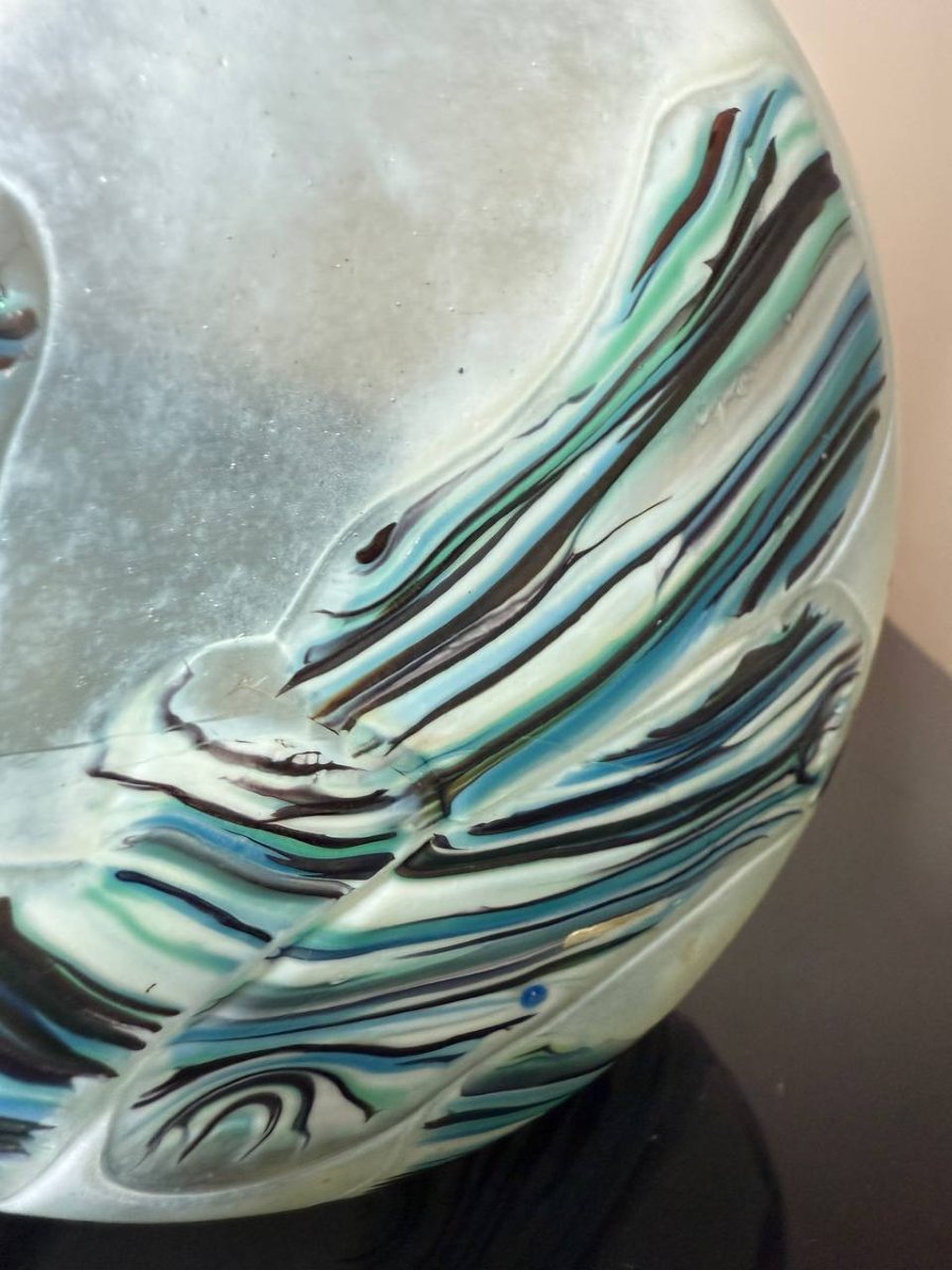 Vase « Lollipop » en verre soufflé de l’île de Wight, d’après Michael Harris.-photo-1