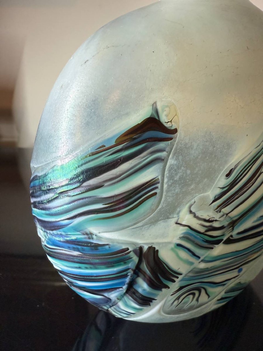 Vase « Lollipop » en verre soufflé de l’île de Wight, d’après Michael Harris.-photo-2