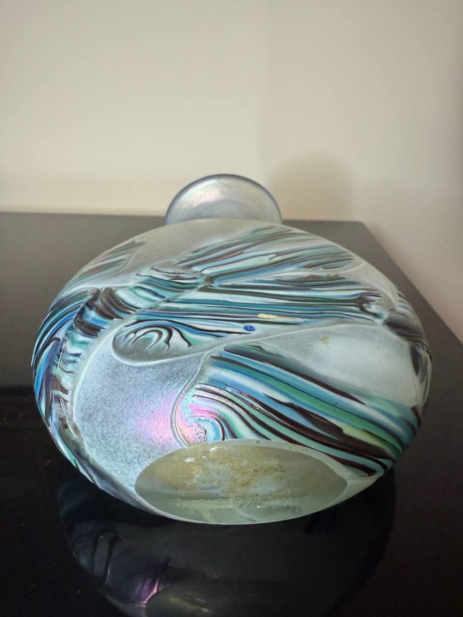 Vase « Lollipop » en verre soufflé de l’île de Wight, d’après Michael Harris.-photo-3