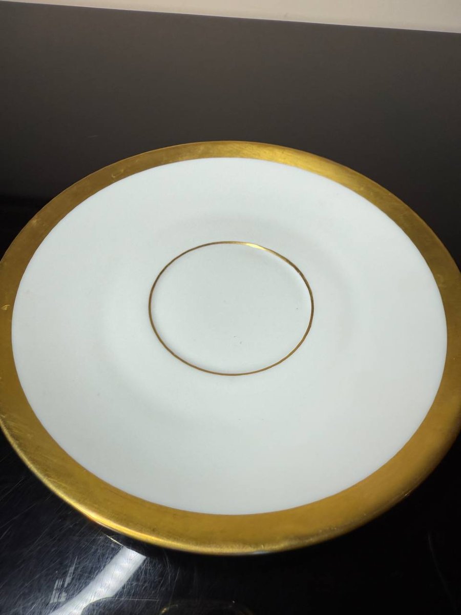 Tasse et sous tasse  en porcelaine Limoges , décor Aigle Impérial-photo-7