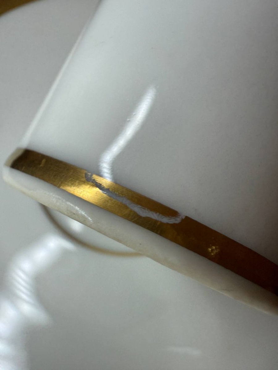 Tasse et sous tasse  en porcelaine Limoges , décor Aigle Impérial-photo-8