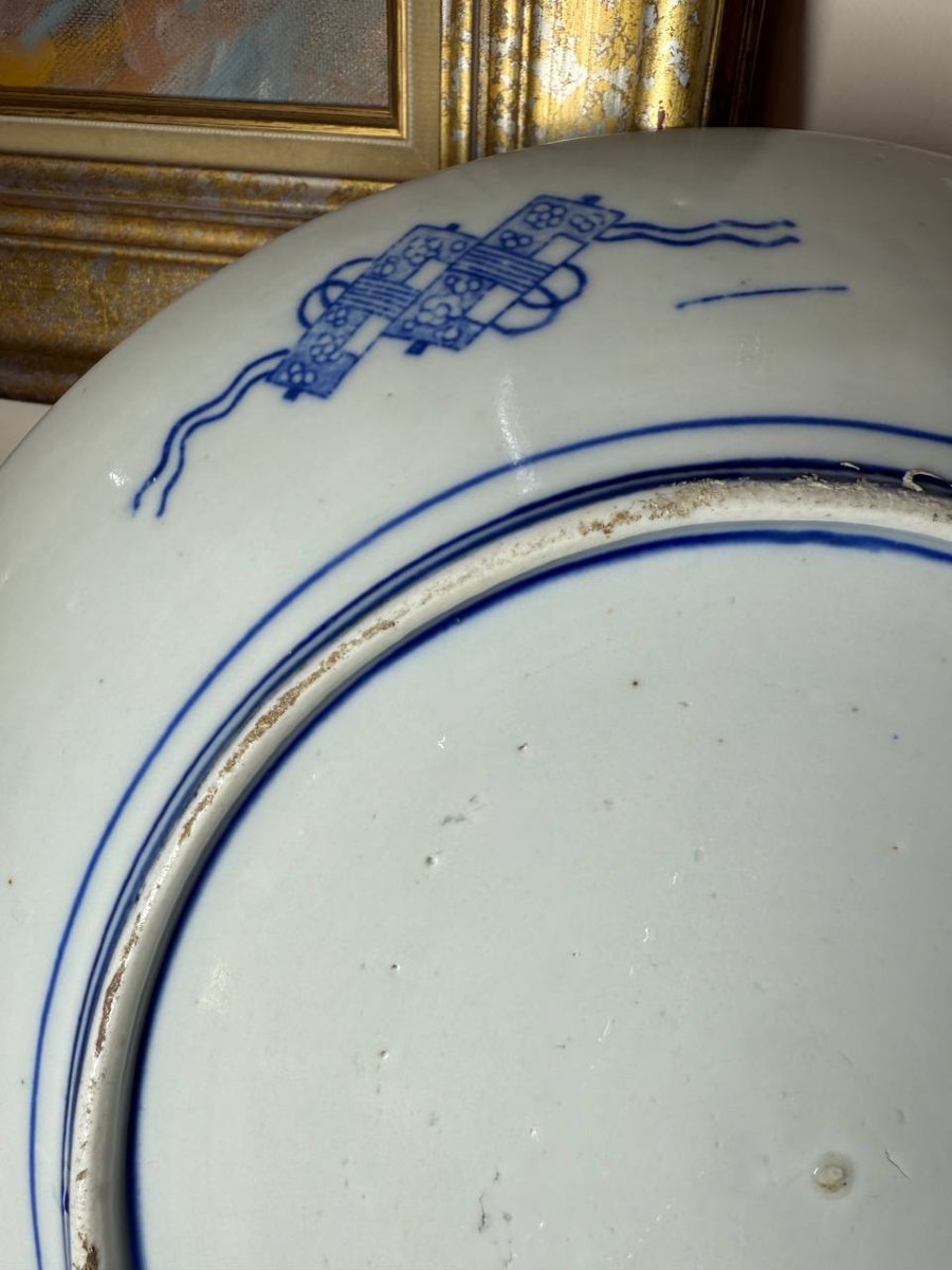 Japanese Igezara Porcelain Dish, Phoenix Motif, Circa 1900-photo-6