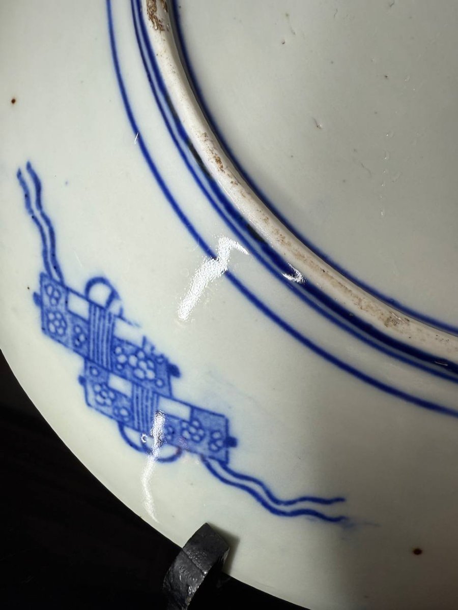 Japanese Igezara Porcelain Dish, Phoenix Motif, Circa 1900-photo-7