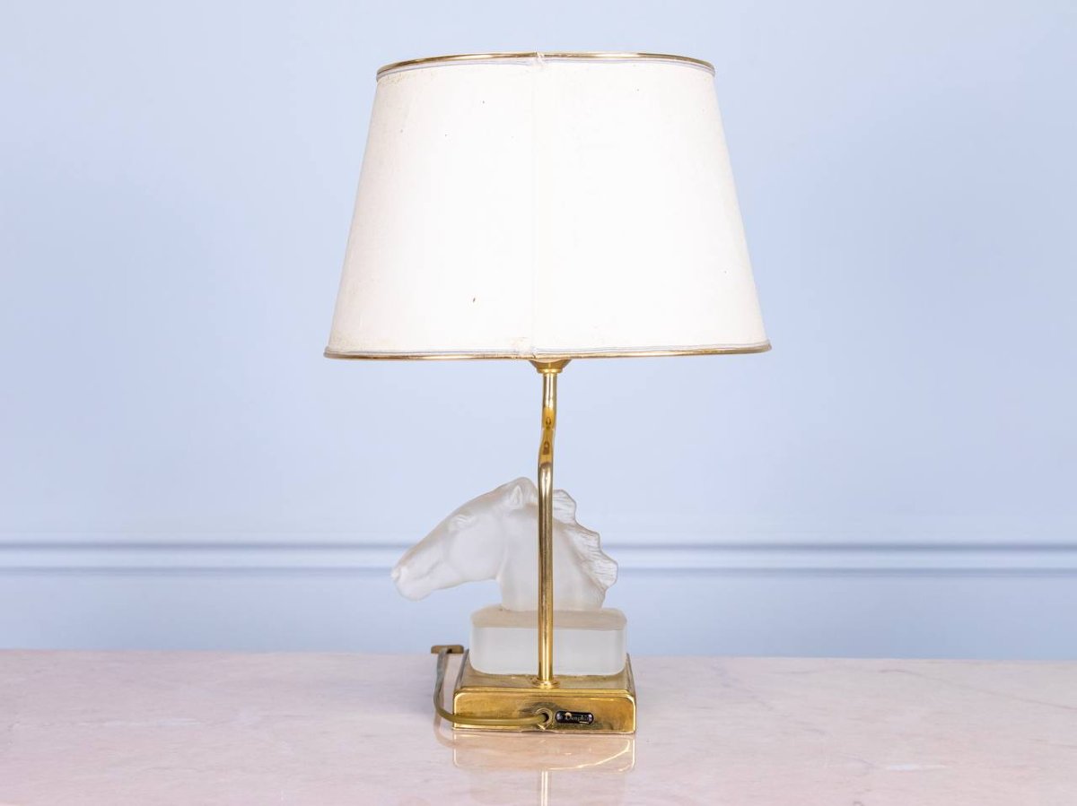 Glass And Brass Lamp From Le Dauphin-photo-2