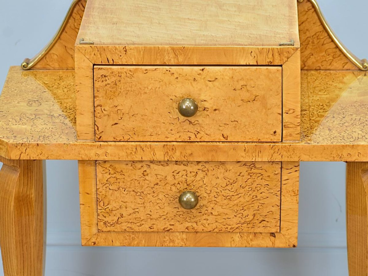 Side Tables Or Bedside Tables, Karelian Birch Nightstands, Art Deco-photo-1