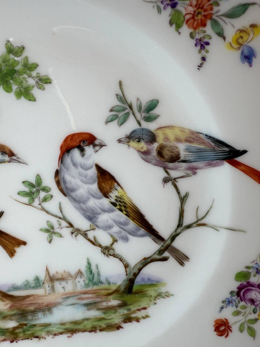 Limoges Porcelain Plate Decorated With Birds And Flowers-photo-1