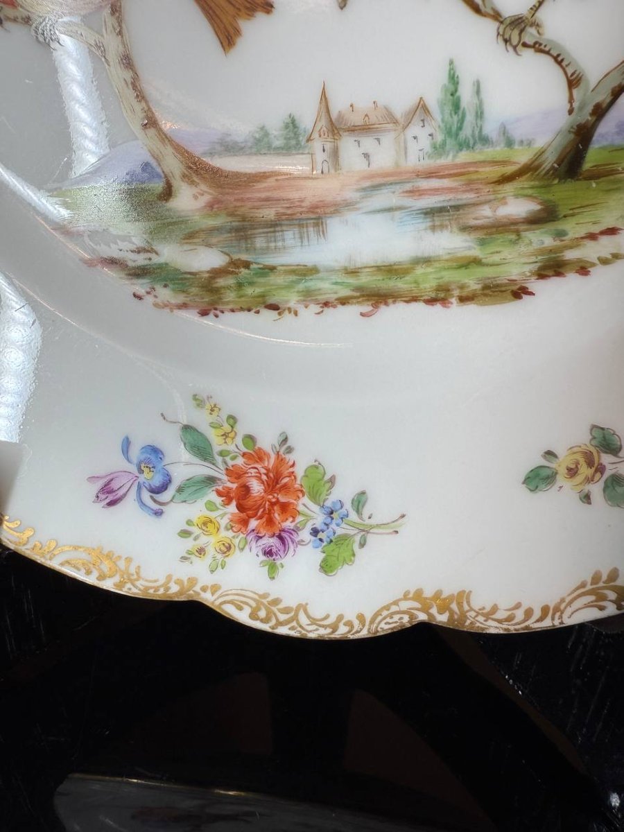 Limoges Porcelain Plate Decorated With Birds And Flowers-photo-4