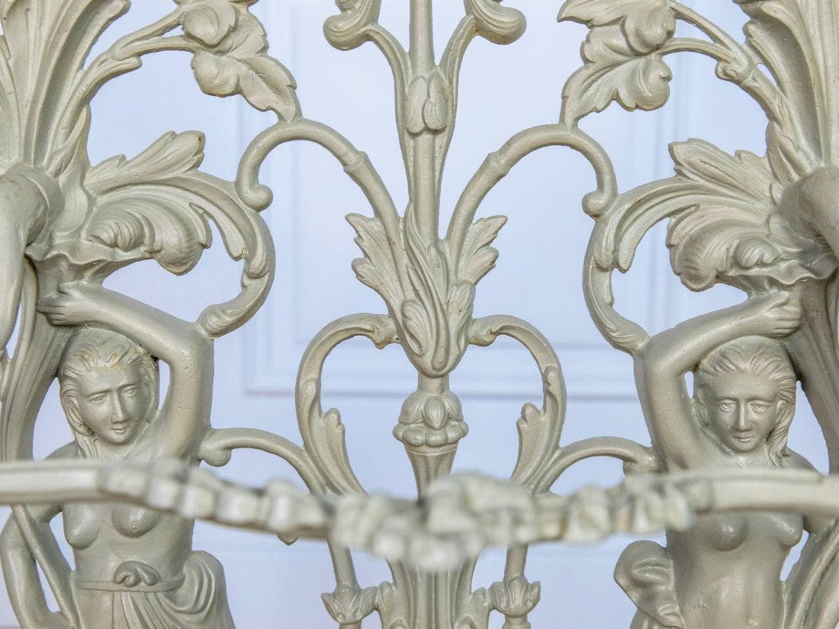 Cast Iron Umbrella Stand Signed "corneau".-photo-2