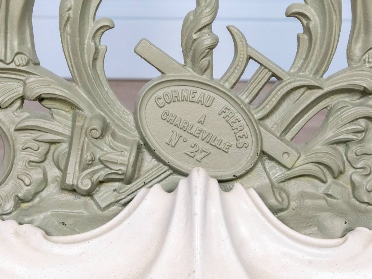 Cast Iron Umbrella Stand Signed "corneau".-photo-3