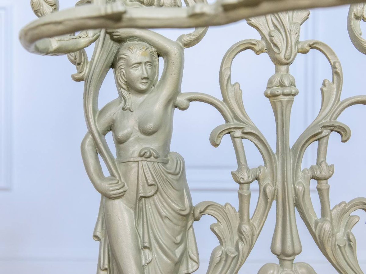 Cast Iron Umbrella Stand Signed "corneau".-photo-4