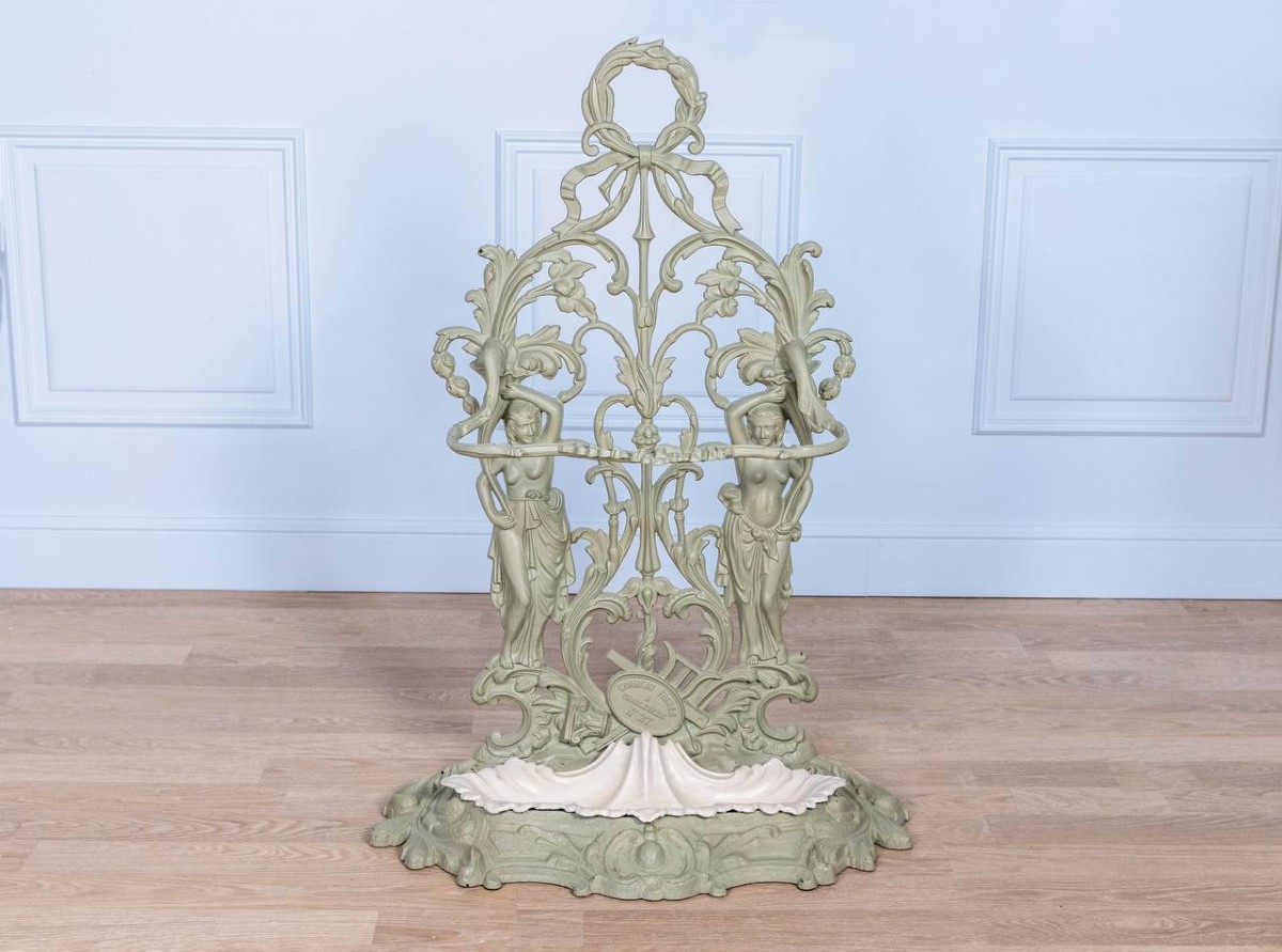 Cast Iron Umbrella Stand Signed "corneau".