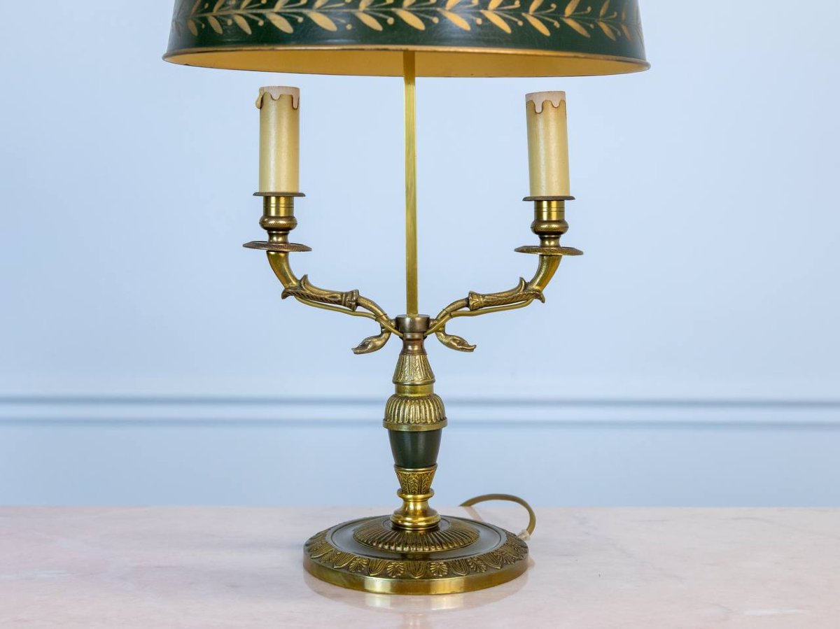 Lampe bouillote en bronze de style Empire-photo-3