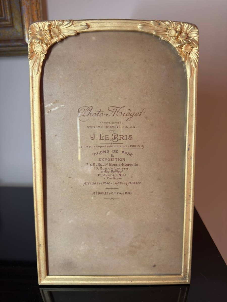 Cadre-photo ART NOUVEAU ,  EN BRONZE modèle « Marguerite », signé-photo-2