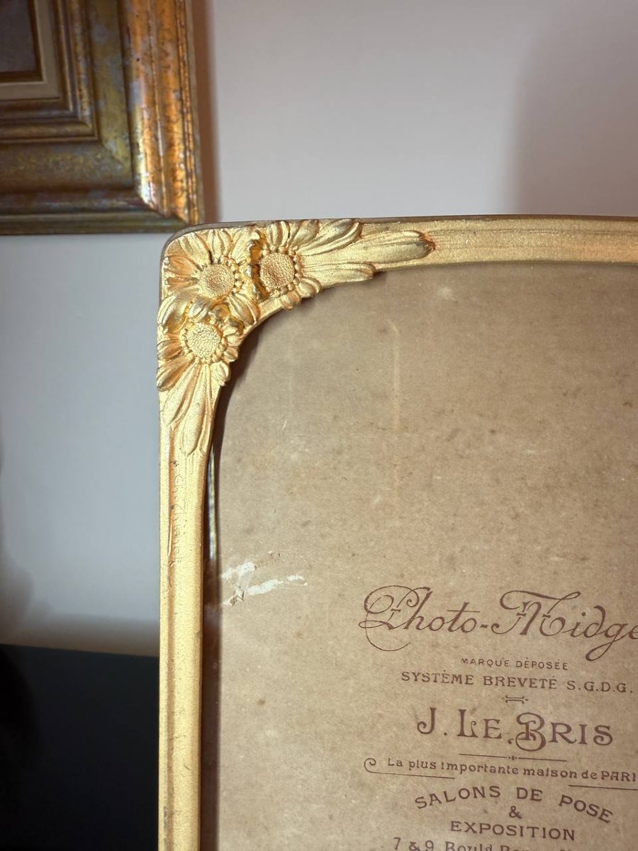 Cadre-photo ART NOUVEAU ,  EN BRONZE modèle « Marguerite », signé-photo-3