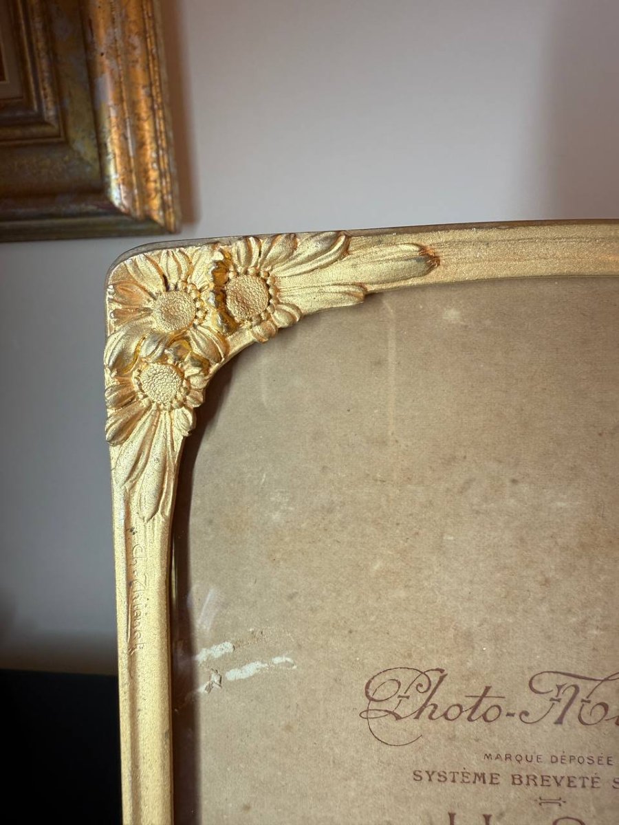 Cadre-photo ART NOUVEAU ,  EN BRONZE modèle « Marguerite », signé-photo-4