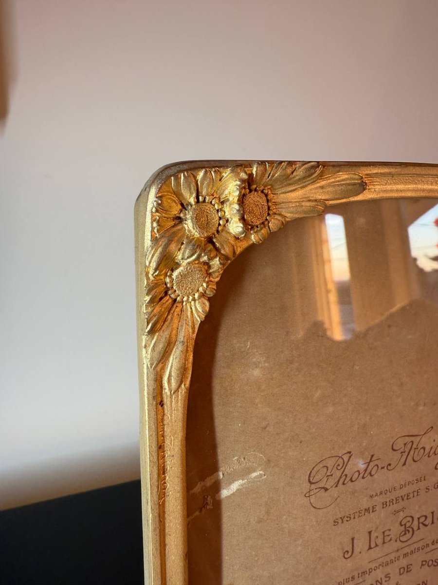Cadre-photo ART NOUVEAU ,  EN BRONZE modèle « Marguerite », signé-photo-2