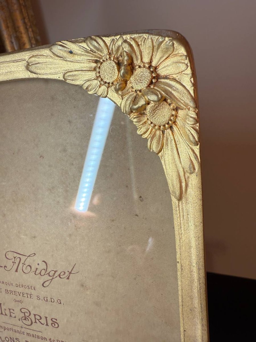 Cadre-photo ART NOUVEAU ,  EN BRONZE modèle « Marguerite », signé-photo-3