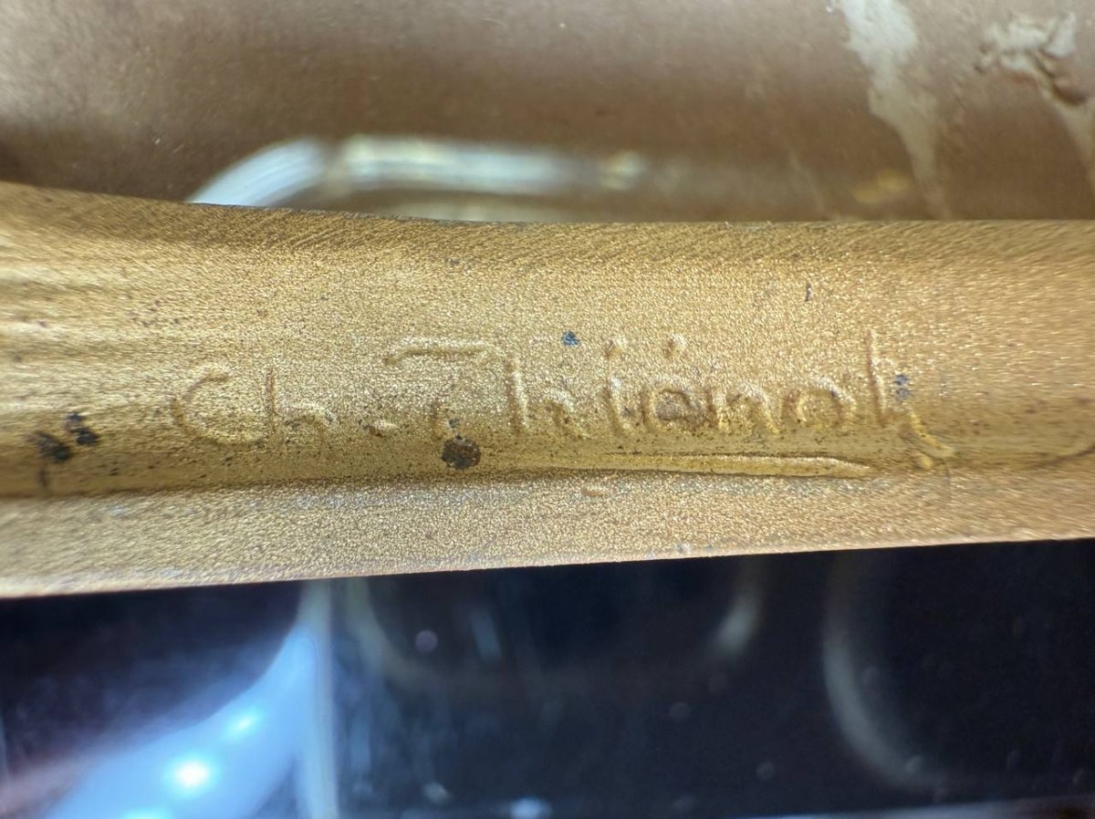 Cadre-photo ART NOUVEAU ,  EN BRONZE modèle « Marguerite », signé-photo-7