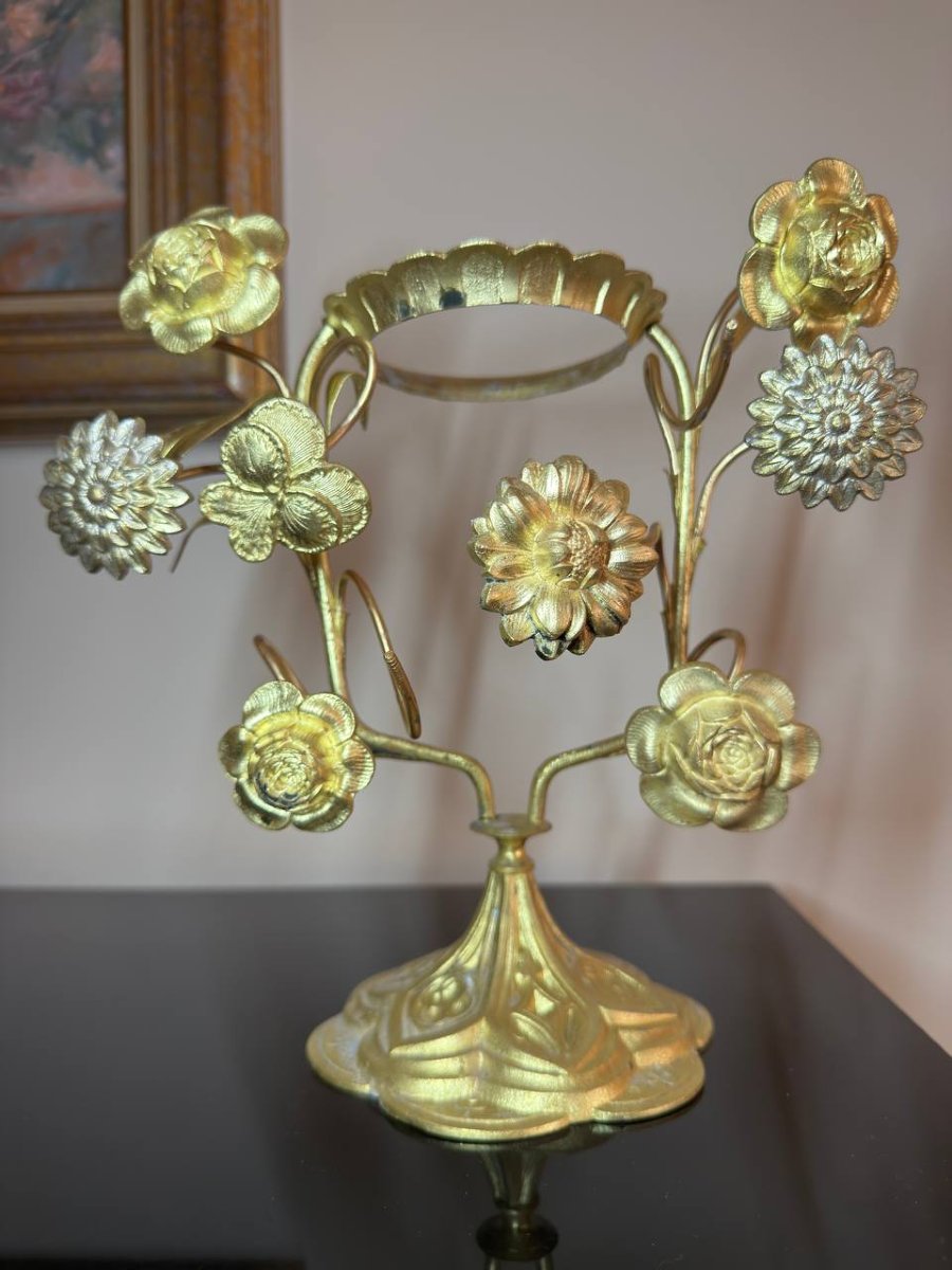 Church Altar Night-light In Bronze And Chased Brass.-photo-1