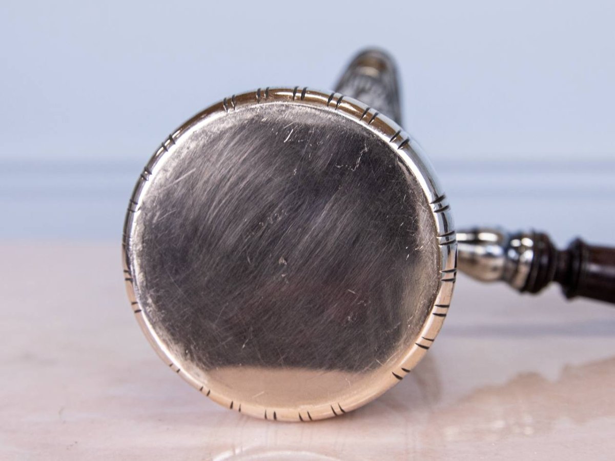 CHOCOLATIÈRE EN ARGENT MASSIF MANCHE BOIS-photo-5