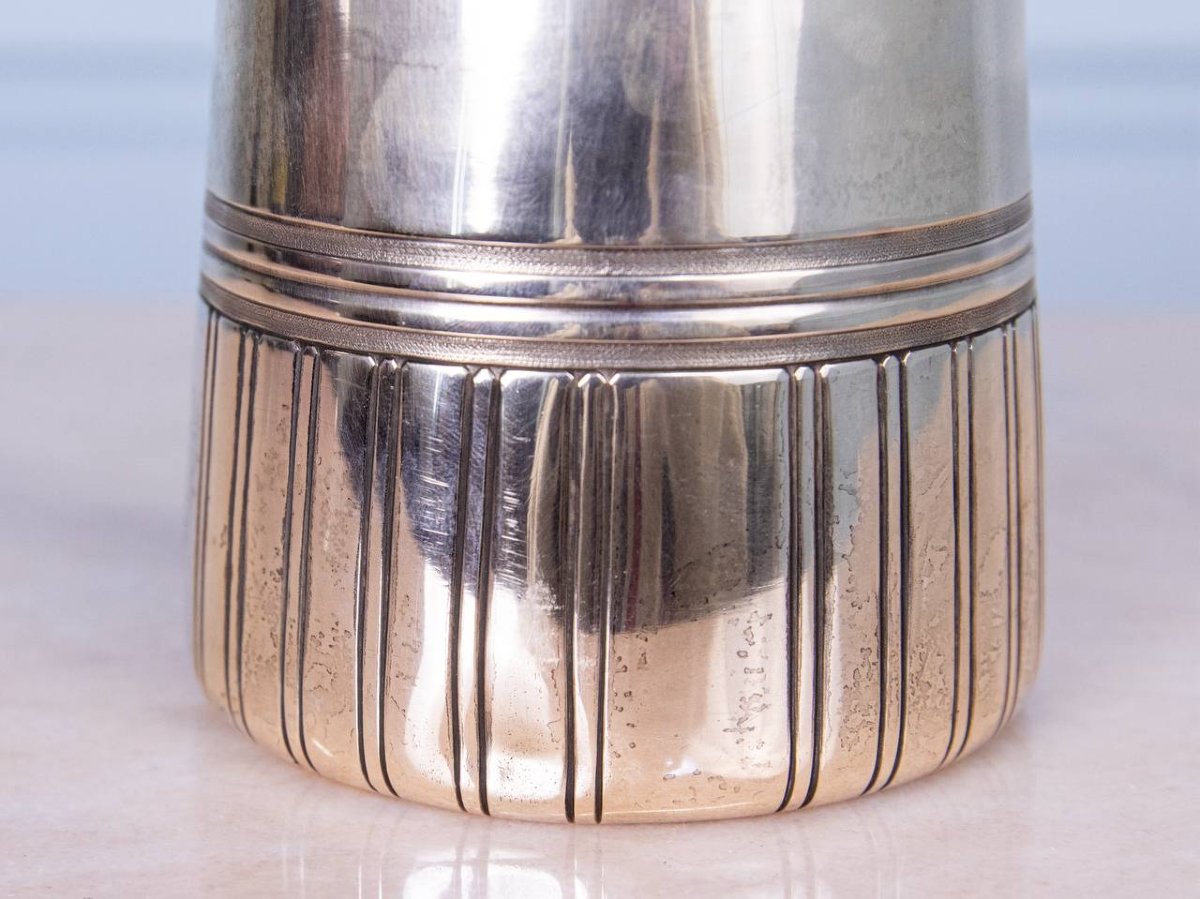 CHOCOLATIÈRE EN ARGENT MASSIF MANCHE BOIS-photo-6