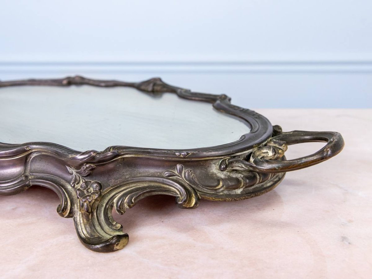 Surtout Or Centre De Table , Louis XV Style Tray.-photo-3