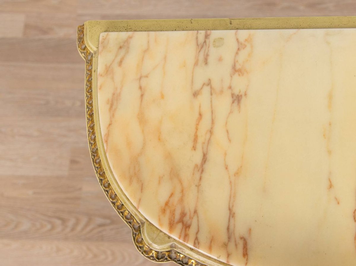 CONSOLE EN BOIS DE STYLE LOUIS XVI AVEC PLATEAU EN MARBRE-photo-7