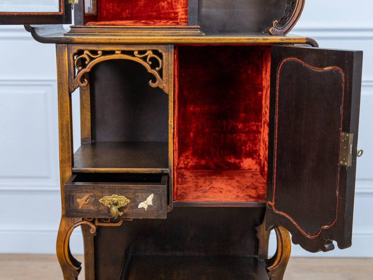 Attribué à Gabriel Viardot (1830-1906), Meuble vitrine.-photo-3