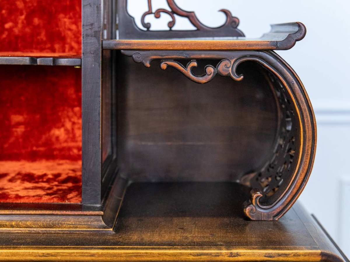 Attribué à Gabriel Viardot (1830-1906), Meuble vitrine.-photo-1