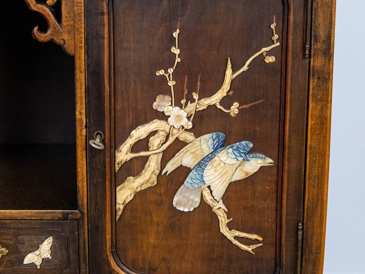 Attribué à Gabriel Viardot (1830-1906), Meuble vitrine.-photo-3