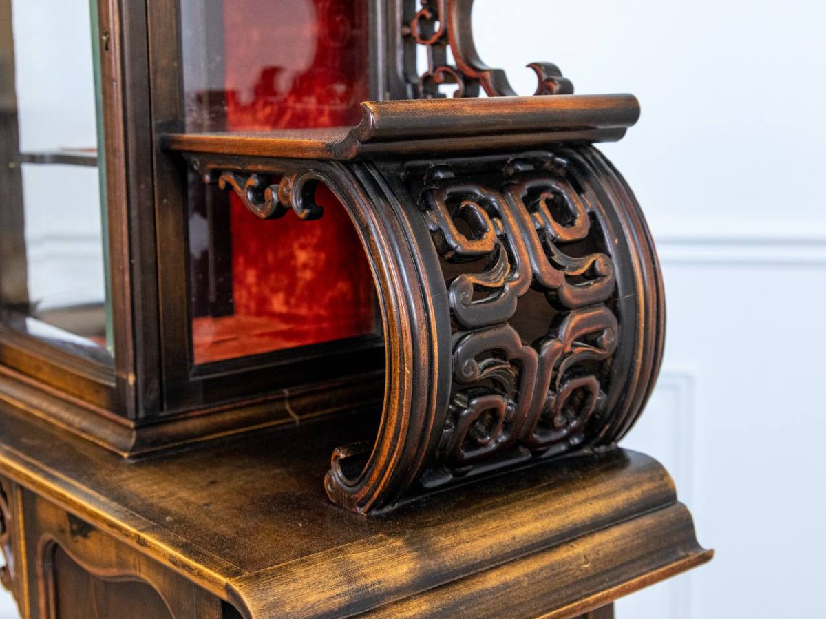 Attribué à Gabriel Viardot (1830-1906), Meuble vitrine.-photo-4