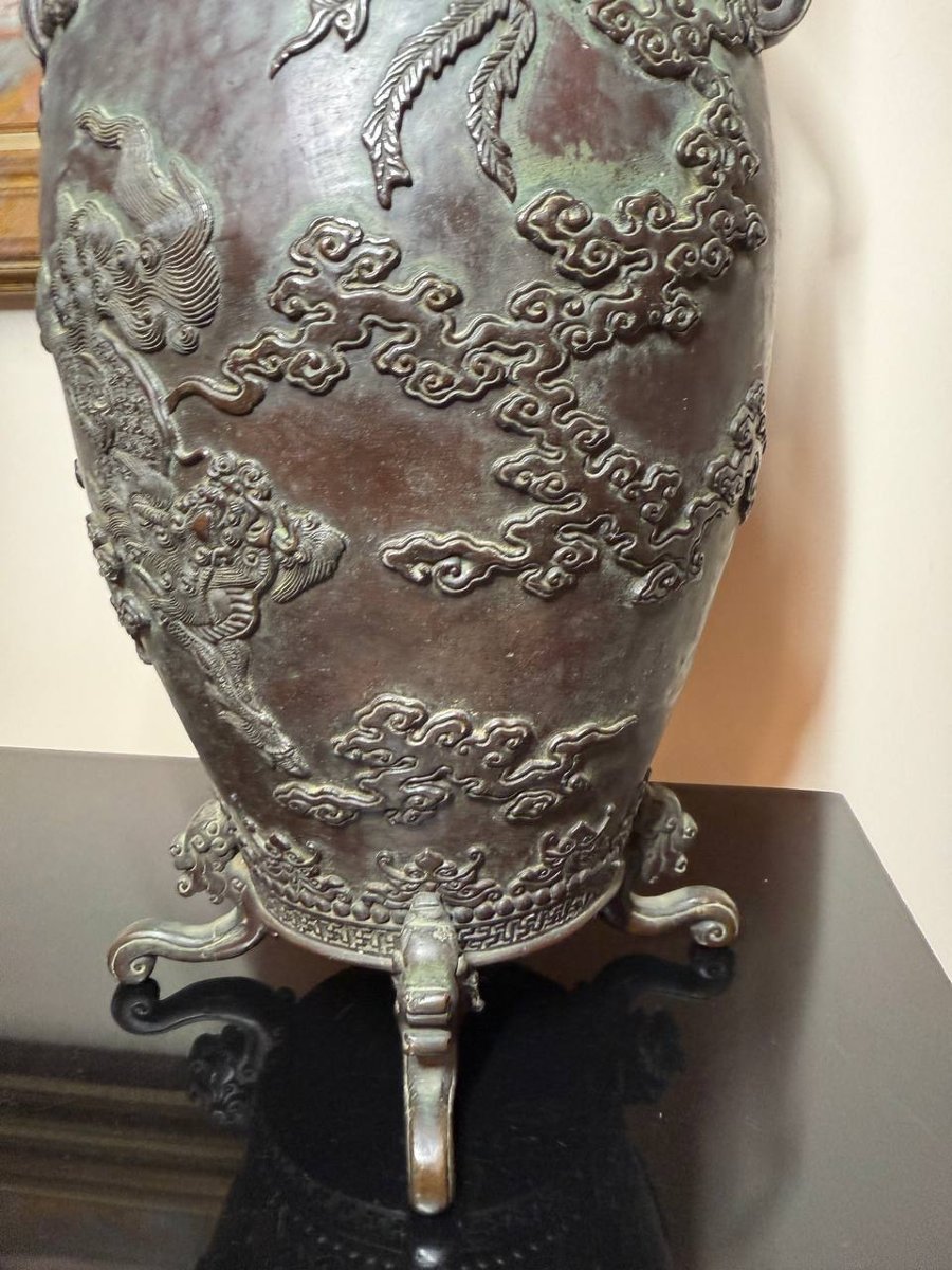 Japan, Bronze Vase By Oshima Joun, Meiji Period-photo-4