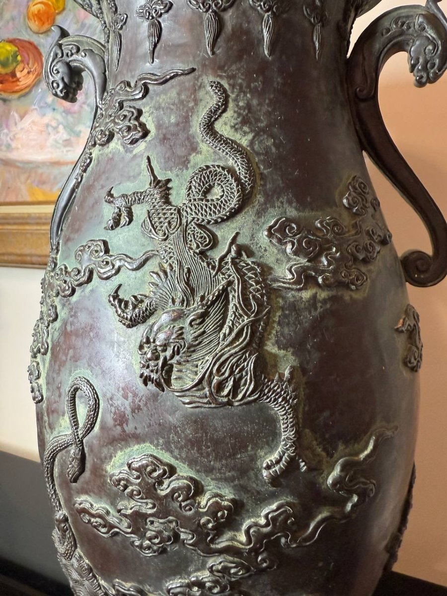 Japan, Bronze Vase By Oshima Joun, Meiji Period-photo-8