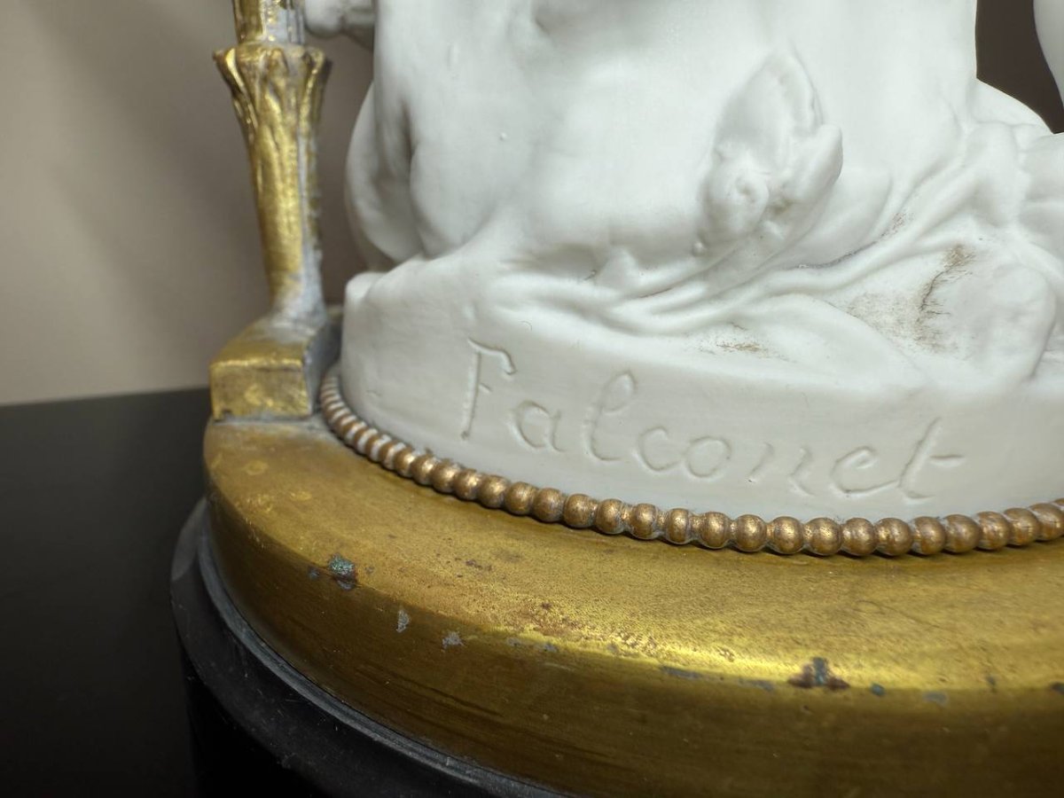 PAIRE DE BISCUITS MONTÉS ET BRONZE , EPOQUE NAPOLÉON III-photo-3