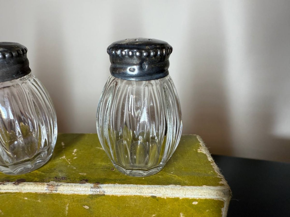 Christofle 7 salières cristal et argent massif.-photo-4