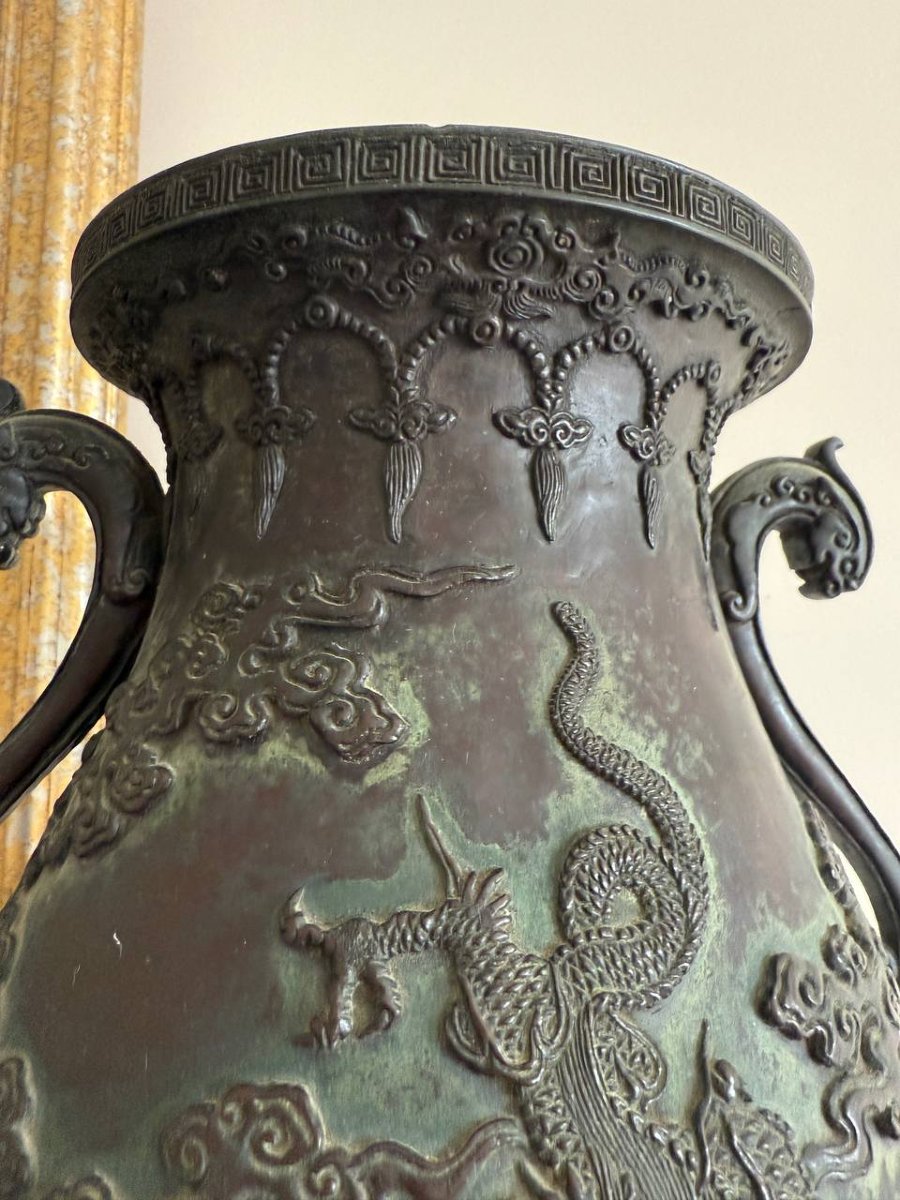 Japan, Bronze Vase By Oshima Joun, Meiji Period-photo-6