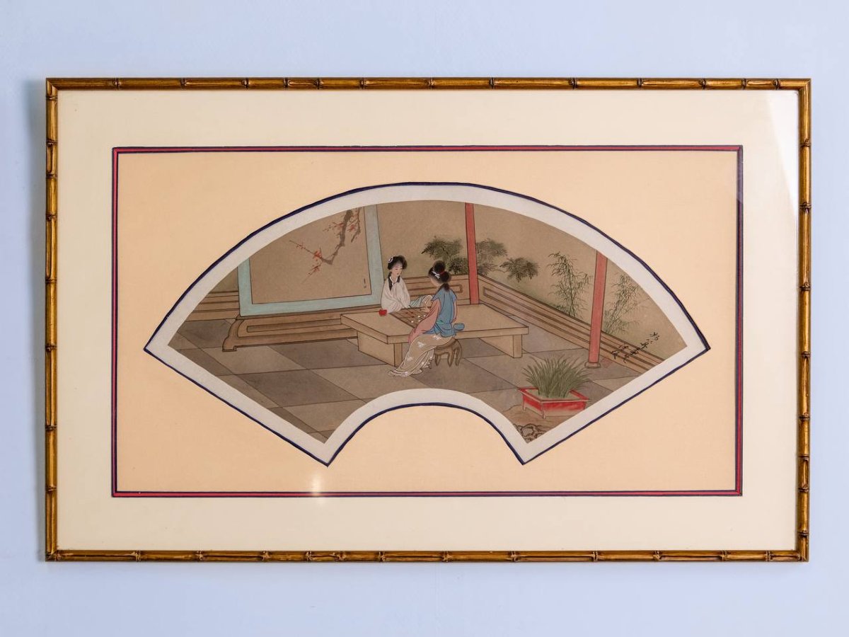 Antique Chinese Watercolors Signed-photo-2