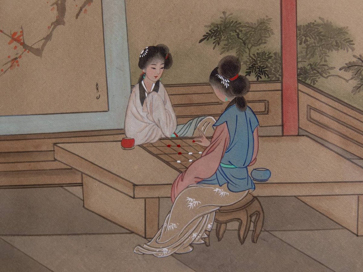 Antique Chinese Watercolors Signed-photo-4