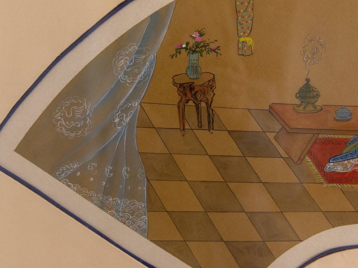 Antique Chinese Watercolors Signed-photo-6